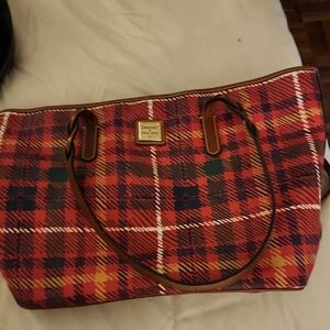 Dooney & Bourke Red and Black Plaid Tote